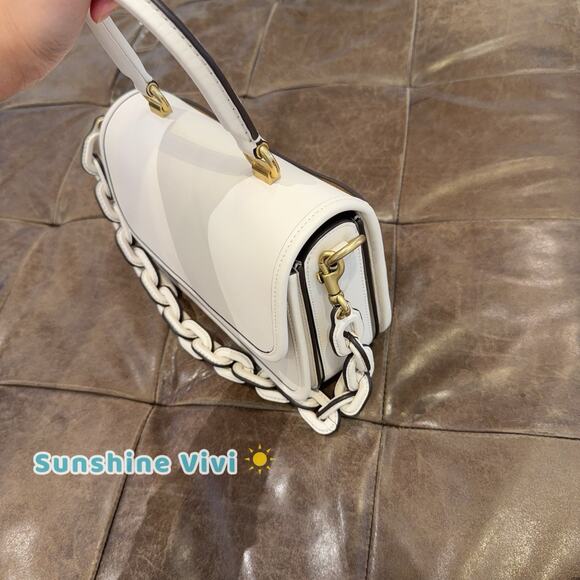 NWT Coach Rogue Top Handle Bag Brass/Chalk Glove tanned Leather CP135 - Picture 5 of 16